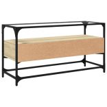 sonoma tölgy szerelt fa TV-szekrény üveglappal 98 x 35 x 51 cm