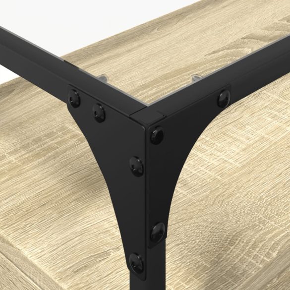 sonoma tölgy szerelt fa TV-szekrény üveglappal 98 x 35 x 51 cm