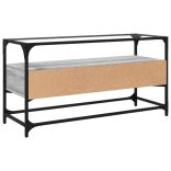 szürke sonoma szerelt fa TV-szekrény üveglappal 98 x 35 x 51 cm