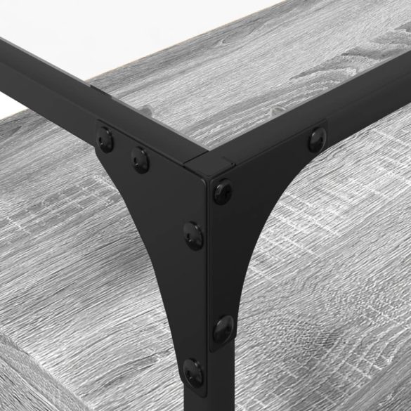 szürke sonoma szerelt fa TV-szekrény üveglappal 98 x 35 x 51 cm