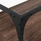 barna tölgy színű szerelt fa TV-szekrény üveglappal 98x35x51 cm