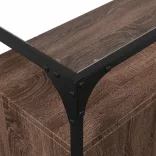 barna tölgy szerelt fa tálalószekrény üveglappal 98x35x81 cm