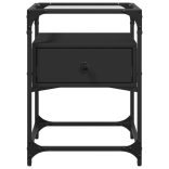 2 db fekete szerelt fa éjjeliszekrény 40 x 40 x 55 cm