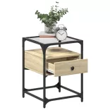 sonoma tölgy színű szerelt fa éjjeliszekrény 40 x 40 x 55 cm