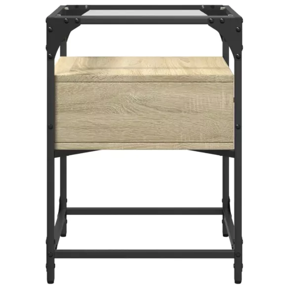 sonoma tölgy színű szerelt fa éjjeliszekrény 40 x 40 x 55 cm