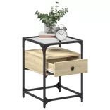 2 db sonoma tölgy színű szerelt fa éjjeliszekrény 40x40x55 cm