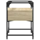 2 db sonoma tölgy színű szerelt fa éjjeliszekrény 40x40x55 cm