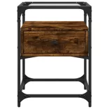 füstös tölgy színű szerelt fa éjjeliszekrény 40 x 40 x 55 cm