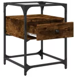 füstös tölgy színű szerelt fa éjjeliszekrény 40 x 40 x 55 cm