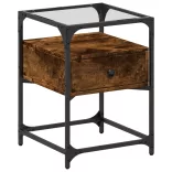 2 db füstös tölgy színű szerelt fa éjjeliszekrény 40x40x55 cm