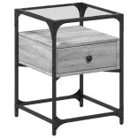 szürke sonoma színű szerelt fa éjjeliszekrény 40 x 40 x 55 cm