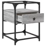 2 db szürke sonoma színű szerelt fa éjjeliszekrény 40x40x55 cm