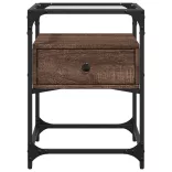 barna tölgy színű szerelt fa éjjeliszekrény 40 x 40 x 55 cm