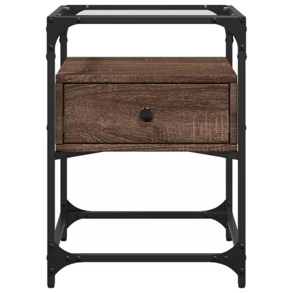 barna tölgy színű szerelt fa éjjeliszekrény 40 x 40 x 55 cm