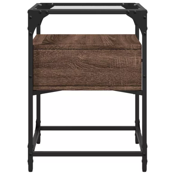 barna tölgy színű szerelt fa éjjeliszekrény 40 x 40 x 55 cm