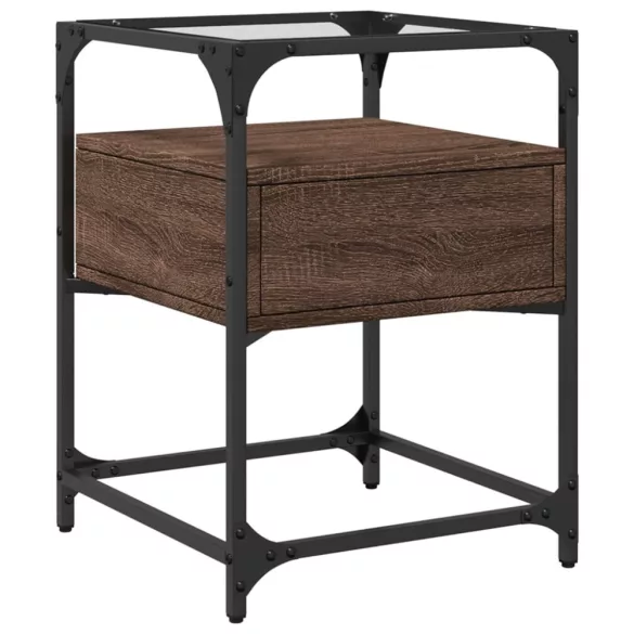 barna tölgy színű szerelt fa éjjeliszekrény 40 x 40 x 55 cm