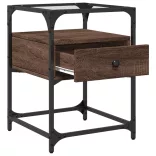 barna tölgy színű szerelt fa éjjeliszekrény 40 x 40 x 55 cm