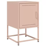2 db rózsaszín acél éjjeliszekrény 36x39x60,5 cm