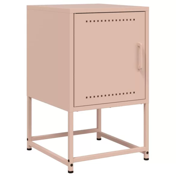 2 db rózsaszín acél éjjeliszekrény 36x39x60,5 cm