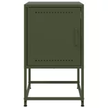 2 db olívazöld acél éjjeliszekrény 36x39x60,5 cm