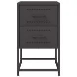 fekete acél éjjeliszekrény 36 x 39 x 60,5 cm