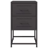 2 db fekete acél éjjeliszekrény 36x39x60,5 cm