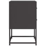 2 db fekete acél éjjeliszekrény 36x39x60,5 cm