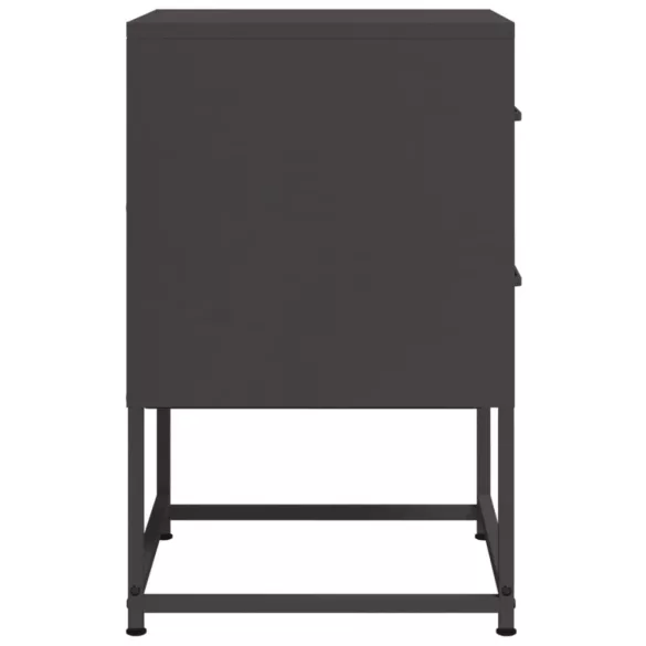 2 db fekete acél éjjeliszekrény 36x39x60,5 cm