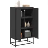 fekete acél magasszekrény 68,5x38,5x123,5 cm