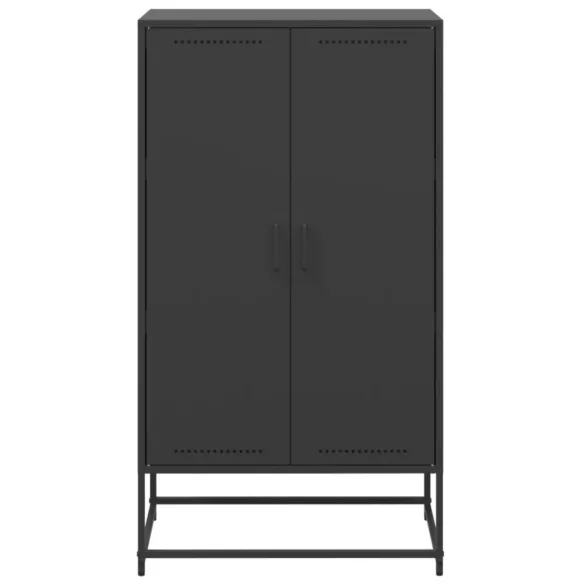 fekete acél magasszekrény 68,5x38,5x123,5 cm
