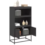 fekete acél magasszekrény 68,5x38,5x123,5 cm