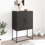 fekete acél magasszekrény 68,5 x 38,5 x 107 cm