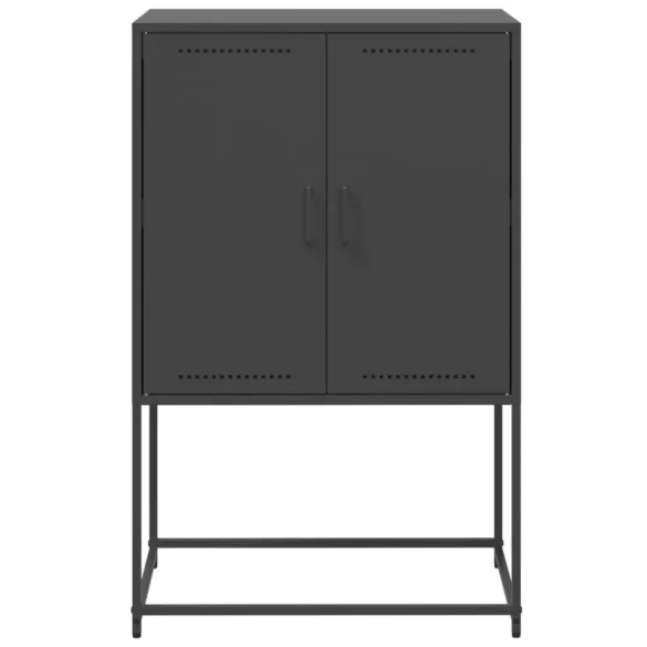 fekete acél magasszekrény 68,5 x 38,5 x 107 cm