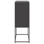fekete acél magasszekrény 68,5 x 38,5 x 107 cm