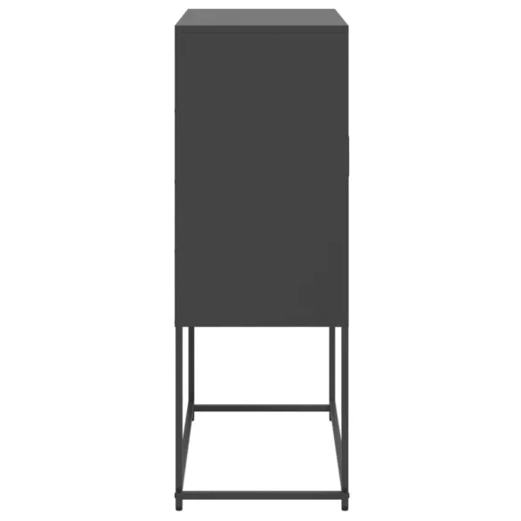 fekete acél magasszekrény 68,5 x 38,5 x 107 cm