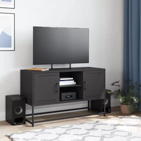 fekete acél magasszekrény 36 x 39 x 123 cm