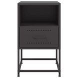 2 db fekete acél éjjeliszekrény 36x39x60,5 cm