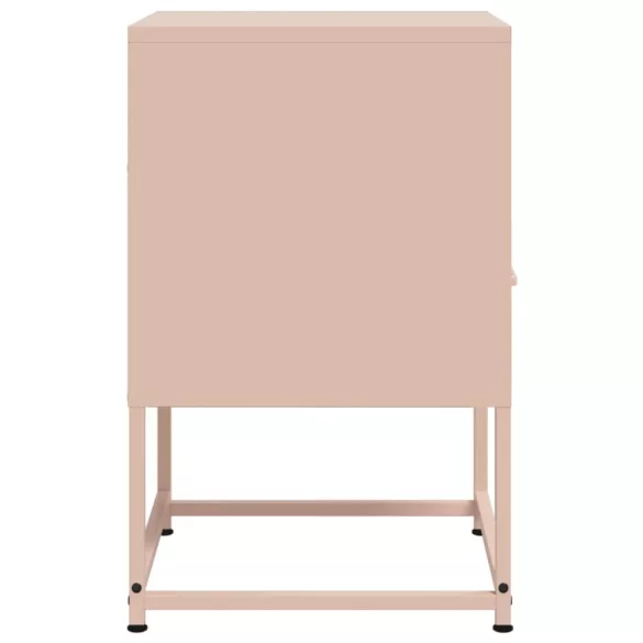 2 db rózsaszín acél éjjeliszekrény 36x39x60,5 cm