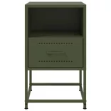 olívazöld acél éjjeliszekrény 36x39x60,5 cm