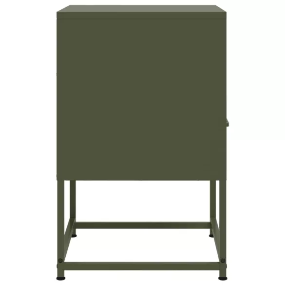 2 db olívazöld acél éjjeliszekrény 36x39x60,5 cm