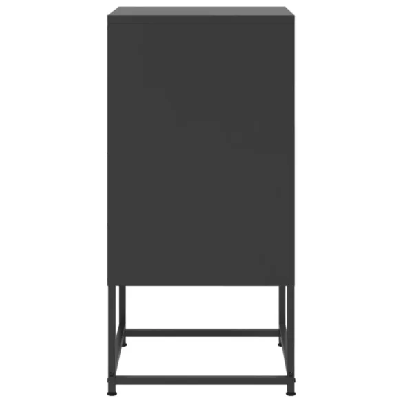 fekete acél éjjeliszekrény 36 x 39 x 78 cm