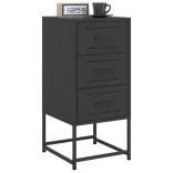 2 db fekete acél éjjeliszekrény 36 x 39 x 78 cm