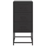 2 db fekete acél éjjeliszekrény 36 x 39 x 78 cm