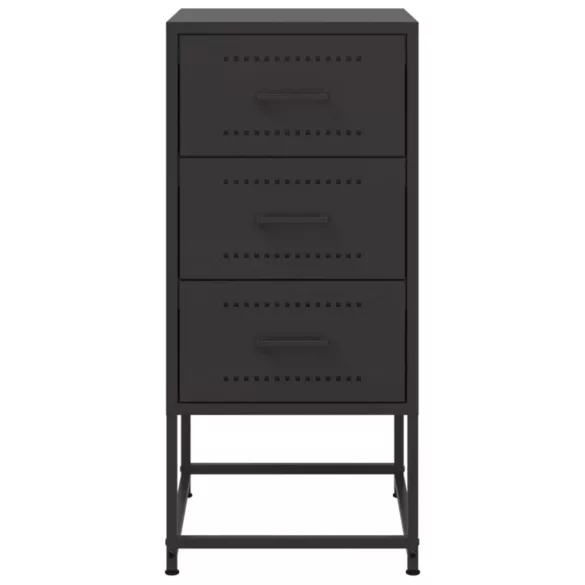 2 db fekete acél éjjeliszekrény 36 x 39 x 78 cm