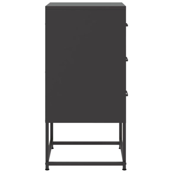 2 db fekete acél éjjeliszekrény 36 x 39 x 78 cm