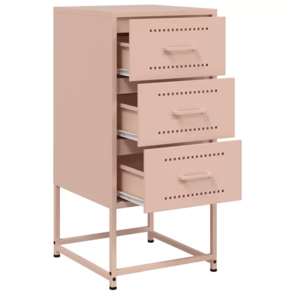 rózsaszín acél éjjeliszekrény 36 x 39 x 78 cm