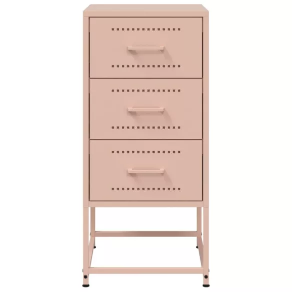 2 db rózsaszín acél éjjeliszekrény 36 x 39 x 78 cm