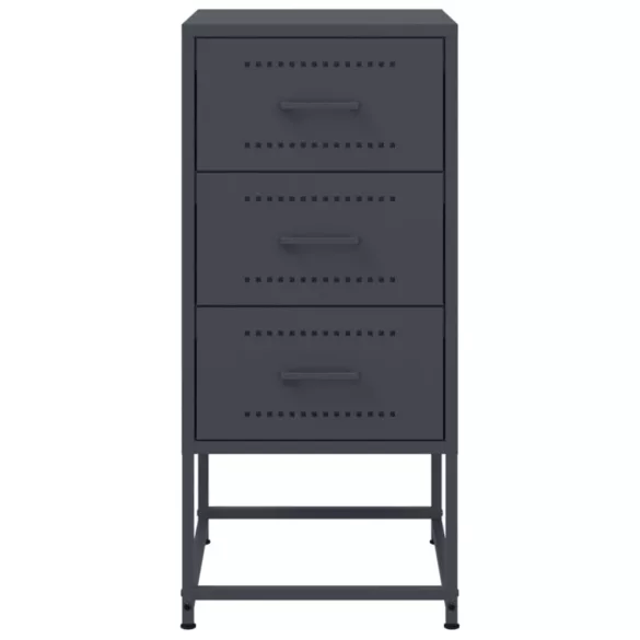 antracitszürke acél éjjeliszekrény 36 x 39 x 78 cm
