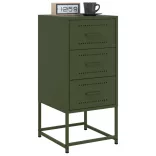 olívazöld acél éjjeliszekrény 36 x 39 x 78 cm