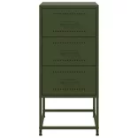 olívazöld acél éjjeliszekrény 36 x 39 x 78 cm